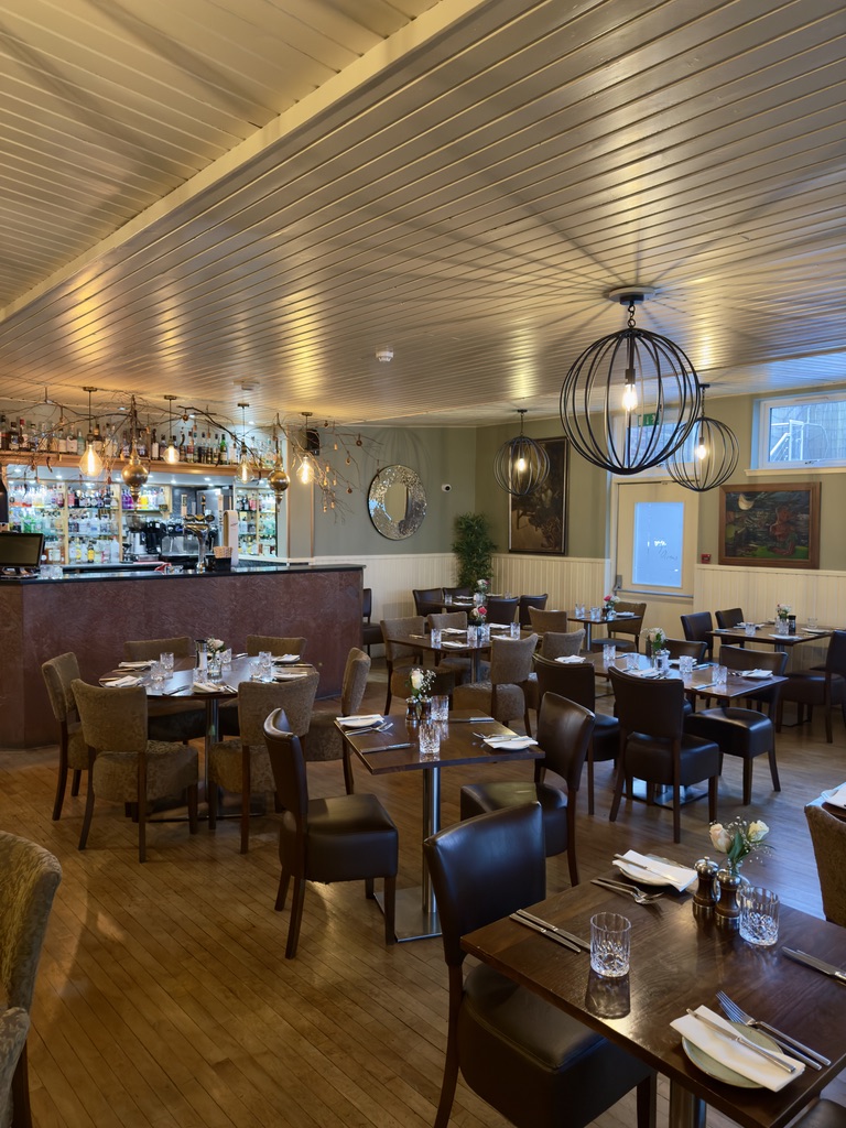 Bar and restaurant interior at The Fife Arms Hotel